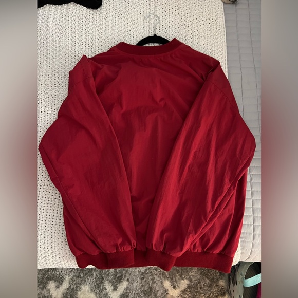 *VINTAGE* Izod Golf Men's Red Pullover Nylon Windbreaker W Pockets; Size M - Picture 6 of 8